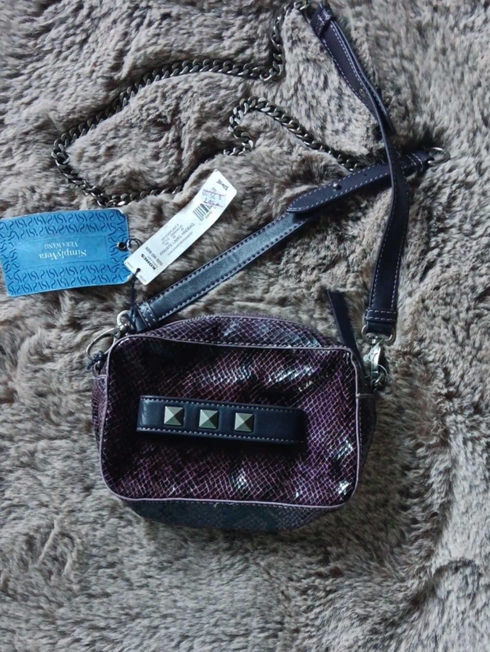 Simply Vera Vera Wang Purple Studded Crossbody Bag